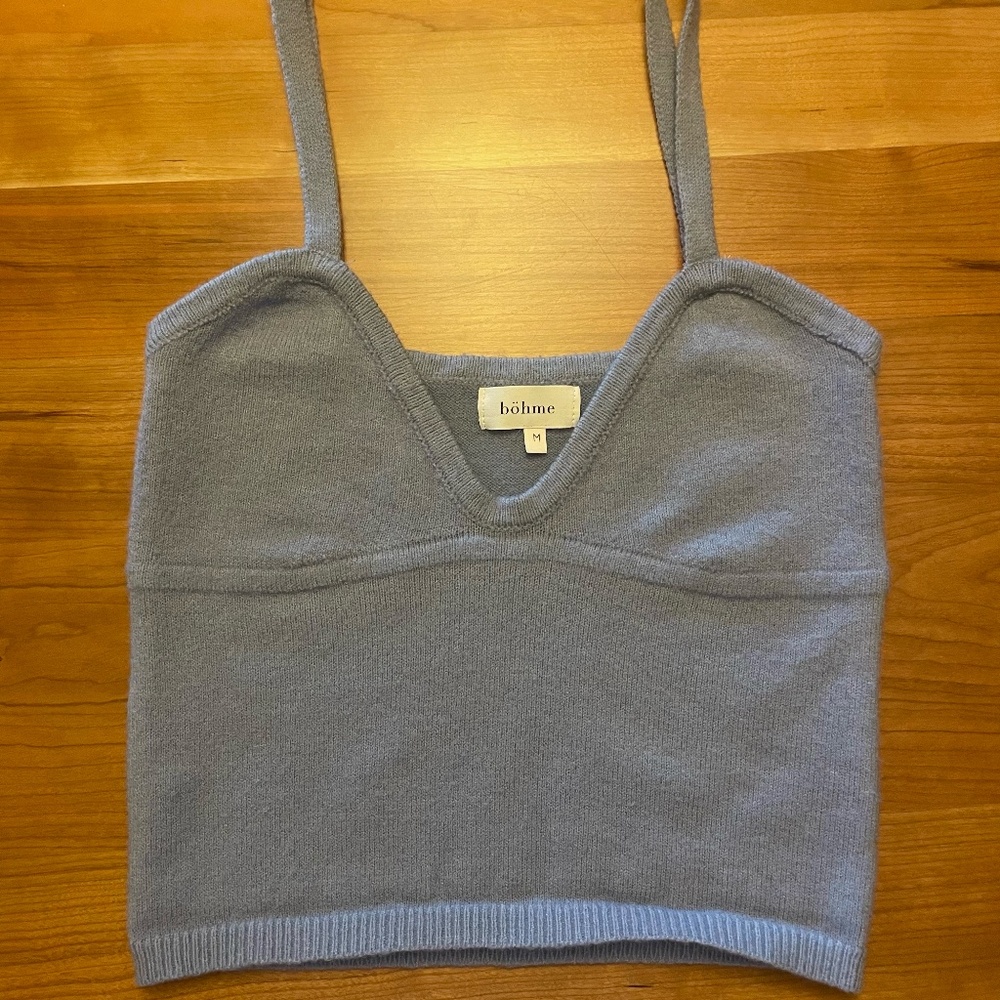 Blue Böhme top in a medium.